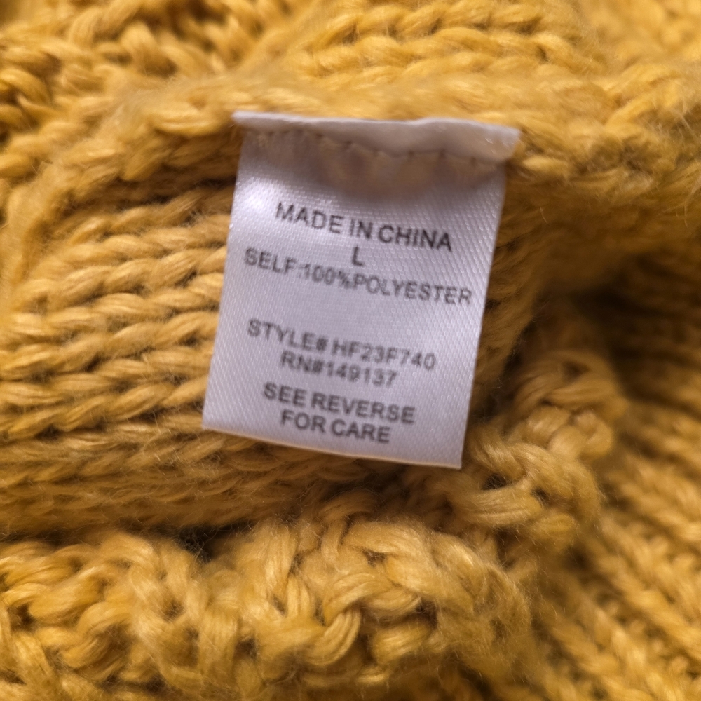 Talulah Chunky Knit Cropped Yellow Sweater Size L - Picture 9 of 10